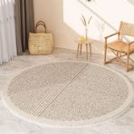 Büyük Yuvarlak Halı - Kaymaz Kalın Yatak Odası Halısı Kanepe ve Sehpa için Basit Kütük Tasarımı Ev Dekoru için İdeal (100 x 100 cm)