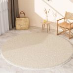 Büyük Yuvarlak Halı - Yatak Odası ve Oturma Odası için 80 x 80 cm Kalın Kaymaz Halı - Kanepe ve Sehpa için Basit Kütük Tasarımı - Yumuşak ve Başucu Paspası