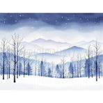Büyüleyici Kış Manzarası ile Arka Plan, 200X150CM, Stüdyo Fonu - -