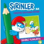 Büyülü Fener Yayınları Şirinler İle Hikaye Boyama Kitabı - Sihirli Yumurta