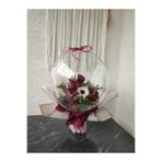 büyülücompany Büyülü Balon-beyaz Çiçek Buketi Yeniyıl Bordo El Buketi Doğum Sevgililer Günü Hediye Kutusu Sepeti