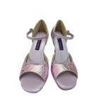 BUZ LİLA DOKULU LATİN-SALSA-TANGO DANS VE SALON AYAKKABISI 7 CM 11 PONT KADEH MODEL KAPALI TOPUK (EU Ayakkabı Beden Sistemi, Yetişkin, Sayısal, Orta, 37)