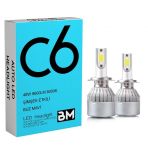 Buz Mavi C6 Led Xenon 2 Adet 9006 Led Xenon 48w 6900lm 8000k Far Ampülü İ Seri C6- Bm -