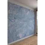 Buz Mavi Damarlı Mermer Efektli Tek Parça Duvar Kağıdı, 200 x 250