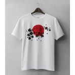 Buzagi Japon Sakura Kiraz Çiçeği Regular Kalıp Dijital Baskılı Beyaz Tişört - 2XL