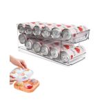 Buzdolabı için 1 Paket Soda Kutusu Düzenleyici, İstiflenebilir Konserve Gıda Pop Kutuları K arı Kapaklı Kutu Tutucu Dağıtıcı Buzdolabı Kiler Rafı Dondurucu, Şeffaf Plastik Saklama Kutuları-Her Biri