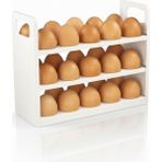 Buzdolabı Raf Düzenleyici 30 Lu Yumurta Kutusu 3 Katlı Yumurta Organizeri Şeffaf ve Yer Tasarruflu Saklama Kabı 22CM 12CM 26CM