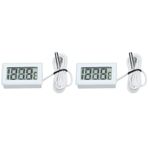 Buzdolabı Termometresi, Su Geçirmez Sualtı Algılama 2 Adet Elektronik Dijital Termostat -50°~110° Sera Için Akvaryum Için (beyaz*2)