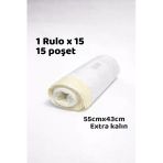 Büzgülü Çöp Torbası - 55Cmx43cm - Kedi Kumu Poşeti 1 X15 Poşet