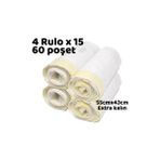 Büzgülü Çöp Torbası - 55Cmx43cm - Kedi Kumu Poşeti 4X15 Toplam 60 Poşet