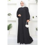 Büzgülü Robalı Elbise Antrasit HM2501 - 38