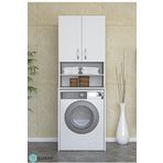 Buzkan Mobilya %100 Mdf Çamaşır Makinesi Dolabı Banyo Dolabı Raflı Kapaklı Dolap