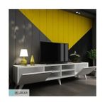 Buzkan Mobilya Home Mdflam 2 Kapaklı Beyaz Parlak Modern Tv Ünitesi