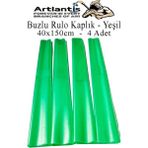 Buzlu Rulo Şeffaf Yeşil Kaplık 4 Adet 40X150 Cm Defter Kitap Kaplığı Okul Öğrenci Rulo Kaplık