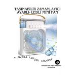 Buzlu Vantilatör Mini Fan 5 Spreyli Su Püskürtmeli 600 Ml Buhar Makinesi Nemlendirici Taşınabilir
