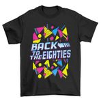 buzz shirts Seksenlere Dönüş, Süslü Elbise 80'ler Parti Hafta Sonu, Erkek Kadın Üniseks Organik Pamuklu Tişört, siyah, XXL