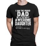 buzz shirts Vızıltı gömlekleri Babalar için Hediye - Proud DAD of an Awesome Daughter Erkek Organik Tişört Hediye Doğum Günü Babalar Günü, siyah, XL