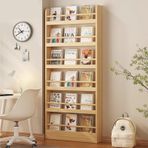 BVCL Kapı arkası kitaplık, dar (10 cm derinlik) ve sağlam, kitaplar, oyuncaklar için yer tasarrufu sağlayan çocuk rafı, oturma odası, ofis, yatak odası, çocuk odası için (6 zemin, genişlik 60 cm)