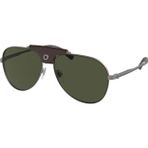 Bvlgari Erkek Füme-Yeşil Organik (Uv) Cam Çelik Kapalı Çerçeve Damla Güneş Gözlüğü 5061-Q 195/31 60-15