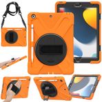 BVYA iPad Kılıfı 360° Dönebilen ve Görünmez Stand, Kalem Kılıfı, 9. Nesil Kılıf iPad 10,2" Kılıf 7./8./9. Nesil (Modeller 2021/2020/2019) El/Omuz Askısı Düşmeye Dayanıklı Tasarım - (Turuncu)