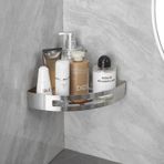 BWE Fırçalanmış Nikel Duş Düzenleyici Köşe Rafı Duvara Montaj Köşe Banyo Düzenleyici Duş Duvar Rafı Banyo Banyo Küvet için Yapışkanlı Köşe Rafı