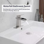 Bwe Şelale Banyo Bataryası Fırçalanmış Nikel Açılır Tahliye Durdurucu Montaj Tedarik Hattı Lavabo Için Tek Kulp Tek Delikli Musluklar Makya
