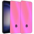 BWEDXEZ 2 paket anti-mavi gizlilik temperli cam Samsung Galaxy S24 ayna anti-casus ekran koruyucu Film elektroliz degrade renkli destek parmak kilidini