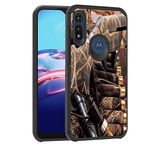 BWOOLL Motorola Moto E 2020 / Moto E7 6,2 inç için kılıf, Hibrit Sert PC ve Yumuşak Silikon Çift Katmanlı Darbeye Dayanıklı Koruma Kılıfı, Ördek Avı Kamuflaj Av Tüfeği Mermi Yıpranma