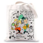 BWWKTOP Mad Hatter Tote Çanta Mart Tavşan Hayranları Hediye Ama Sana Gizli Bir Mart Hare Mad Şapkacı Omuz Çantası, Düşünmüyorsan, One Size