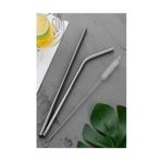 by AKCAKESE 3 Parça Metal Pipet Seti Paslanmaz Çelik Pipet Ve Çubuk Pipet Temizleme Fırçası 9017846 - 8680165016591