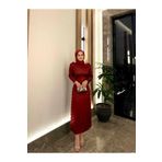 By Atelier Bordo Perla Tesettür Kalem Abiye