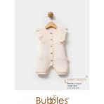 By Bubbles %100 Organik Pamuk Eoke Tex Sertifikalı Ay Yıldız Baskı Kız Bebek Yazlık Tulum - Ekru - 3 - 6 Ay