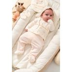 By Bubbles Rose Girl %100 Organik Pamuk Kız Bebek 5'li Hastane Çıkış Seti Unisex Temalı Somon Renkli - 0 - 3 Ay