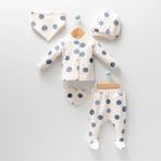 By Bubbles Unisex Bebek Gezegenli Natural 5li Hastane Çıkışı Zıbın Set - 001-Beyaz - 0 - 1 Ay