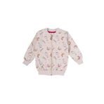 BY COMEOR CMRCC01 Kız Çocuk Fermuarlı Ön Arka Baskılı Mevsimlik 2-3 Pembe Sweat Hırka