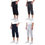 BY COMEOR Erkek 4'Lü Cepleri Fermuarlı Bermuda Diz Altı Kapri Beli Ayarlanabilir Lastikli Uzun Şort CMRE94-4 2XL