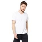 BY COMEOR Erkek Basıc Slim Fit Pamuklu Kısa Kollu V Yaka T-shirt (Beyaz, S)