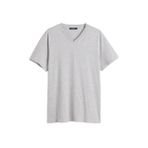 BY COMEOR Erkek Basıc Slim Fit Pamuklu Kısa Kollu V Yaka T-shirt (Gri, XS)