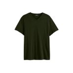 BY COMEOR Erkek Basıc Slim Fit Pamuklu Kısa Kollu V Yaka T-shirt (Haki, 3XL)