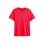 BY COMEOR Erkek Basıc Slim Fit Pamuklu Kısa Kollu V Yaka T-shirt (Kırmızı, M)
