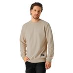BY COMEOR Erkek Bej Basic Bisiklet Yaka Regular Fit Normal Kesim 2 İplik Sweatshirt 4XL