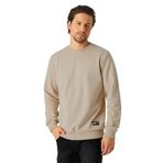 BY COMEOR Erkek Bej Basic Bisiklet Yaka Regular Fit Normal Kesim 2 İplik Sweatshirt XL