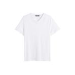 BY COMEOR Erkek Beyaz Basıc Slim Fit Pamuklu Kısa Kollu V Yaka T-shirt 5XL