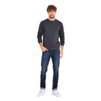 BY COMEOR Erkek Bisiklet Yaka Göğüs Nakış Detaylı Gri Sweatshirt L