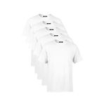 BY COMEOR Erkek Çok Renkli T- Shirt Regular Fit Rahat Kesim Bisiklet Yaka 5'li Basic Tişört Paketi BEYAZLAR 5XL