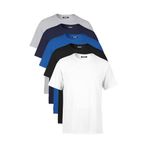 BY COMEOR Erkek Çok Renkli T- Shirt Regular Fit Rahat Kesim Bisiklet Yaka 5'li Basic Tişört Paketi LACİVERT M