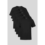 BY COMEOR Erkek Çok Renkli T- Shirt Regular Fit Rahat Kesim Bisiklet Yaka 5'li Basic Tişört Paketi SİYAHLAR M