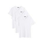 BY COMEOR Erkek Çok Renkli T- Shirt Regular Fit Rahat Kesim V Yaka 3'lü Basic Tişört Paketi BEYAZ 4XL