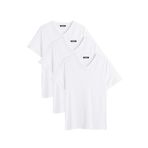 BY COMEOR Erkek Çok Renkli T- Shirt Regular Fit Rahat Kesim V Yaka 3'lü Basic Tişört Paketi BEYAZ XS