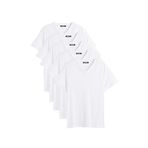 BY COMEOR Erkek Çok Renkli T- Shirt Regular Fit Rahat Kesim V Yaka 5'li Basic Tişört Paketi BEYAZLAR L